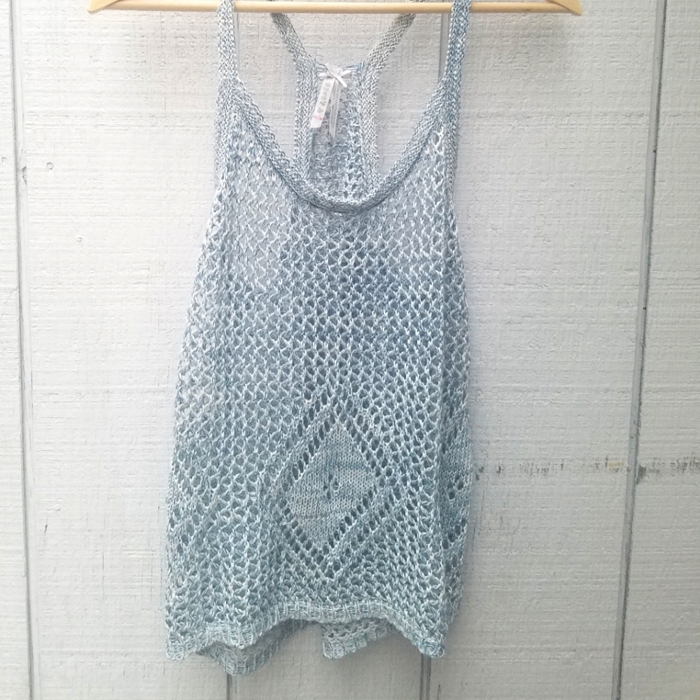 Blue Knitted throw over